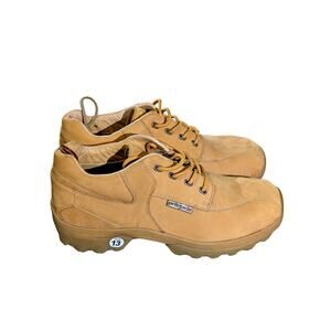 Vintage Pelle Pelle Shoes Mens 13 Tan Leather Nubuck Lug Sole 90s Winter Boots